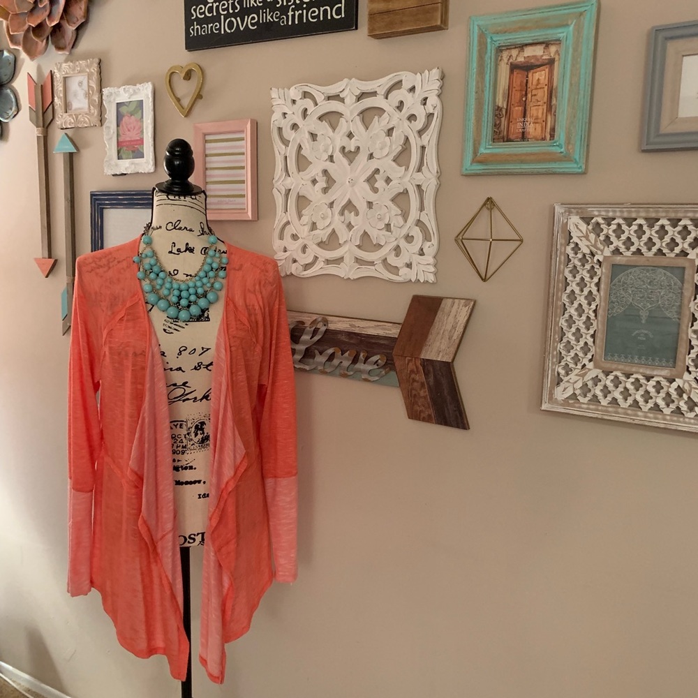 Maurice’s coral cardigan GUC